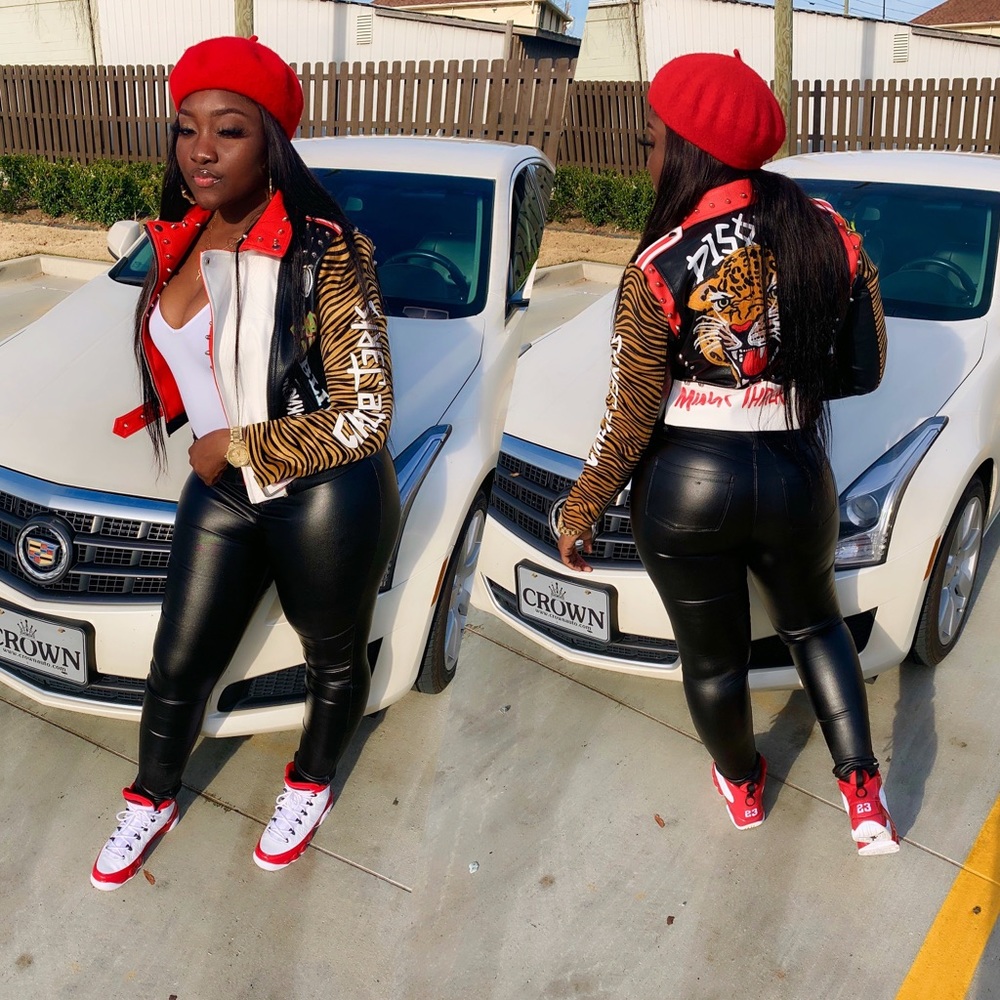 Spike leather jacket